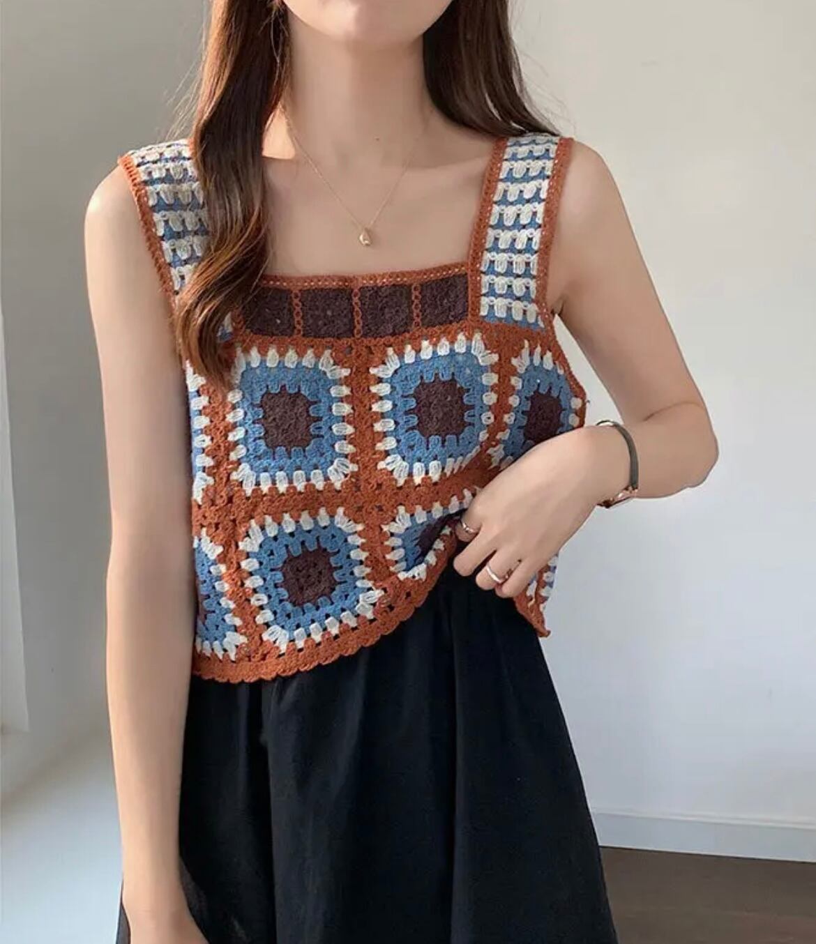 【4color】クロシェ編みビスチェ