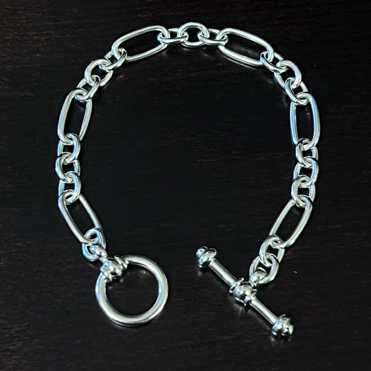 OLD TIFFANY & CO. Oval Chain Toggle Bracelet Sterling Silver