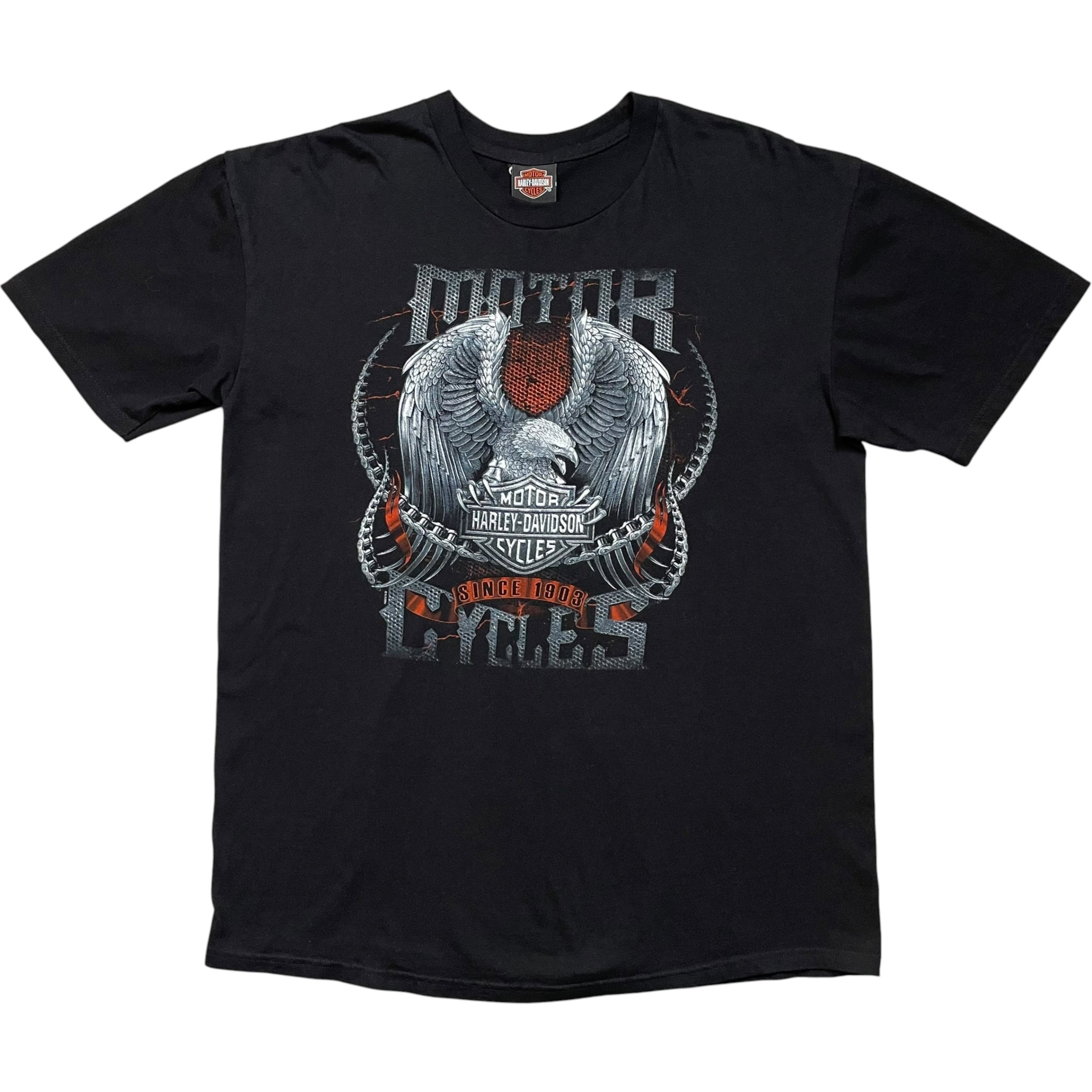 《XL》 Harley-Davidson ハーレーダビッドソン Tシャツ ブラック プリントデザイン タグ欠品 no.10206