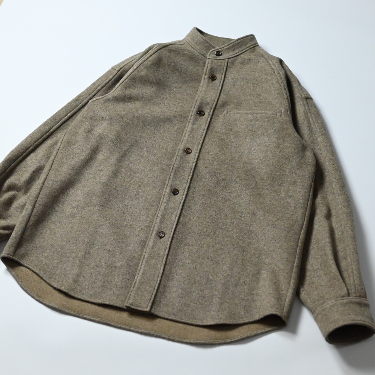 山内 / ウールシャギー・スタンドカラーシャツジャケット