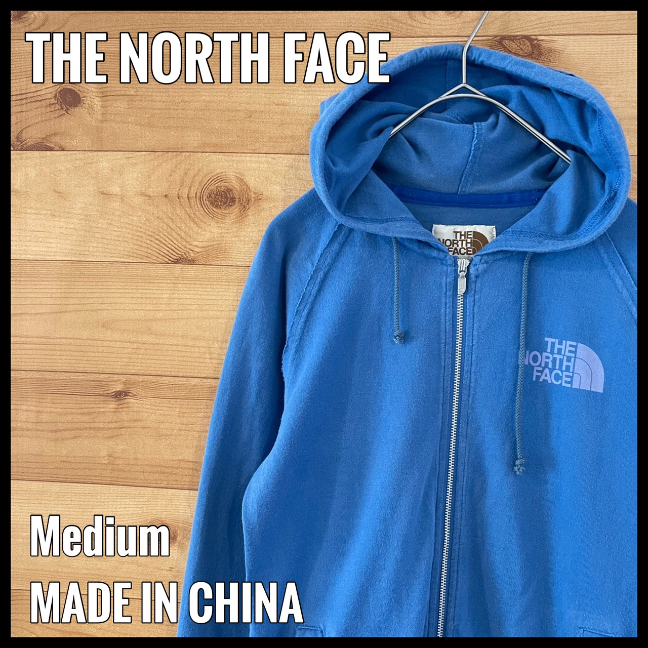 【THE NORTH FACE】茶タグ ジップアップ フルジップ パーカー ロゴ ワンポイント ラグラン M US古着