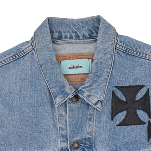 【mind seeker】Vintage Remake Iron Cross Patch Denim Jacket