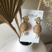 ラタン フラワーピアス