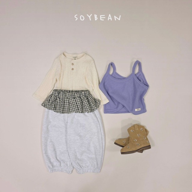 《送料無料》予約:チェックスカートジョガーパンツ【soybean】
