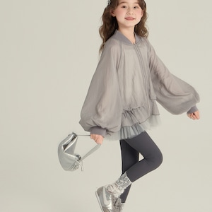 秋チュール裾フリルデザインジャケット