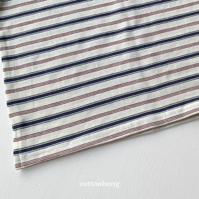 《予約》送料無料【cottonbong】Mix Border T-shirt