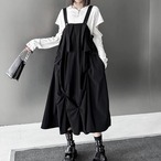 Mid-length A-line suspender dress (ME462)