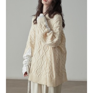Twist Rose Wear Lazy Style Pullover Knit <2colors>