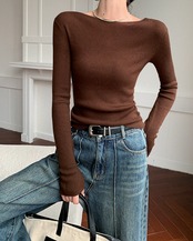 Slim round neck long sleeve Top T20111
