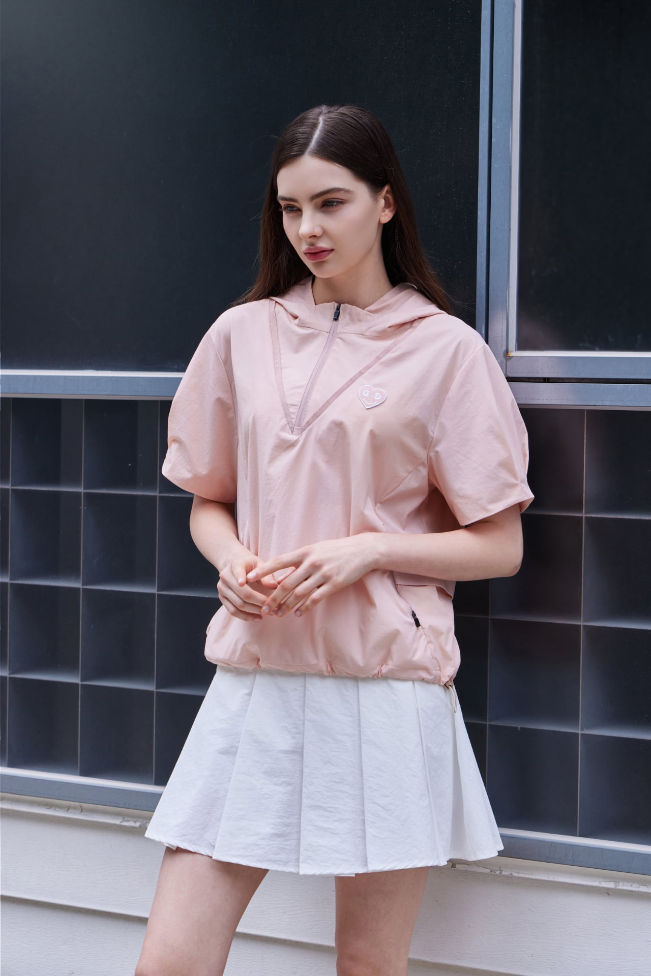 GOXO ゴーエックスオー スマイルハートフードアノラック ピンク | GOXO