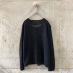 Black knit cardigan with embroidered beads