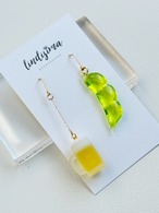 【片耳販売】おいしそうな枝豆ピアス イヤリング イヤーカフ ネックレス チャーム　