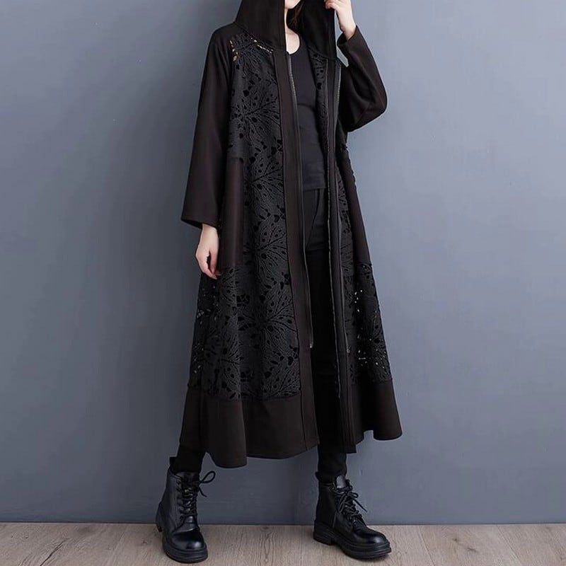 レースZIPロングパーカー10785 | さらり＊ふわり