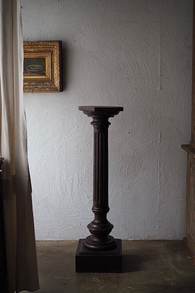 オーク木柱、コラム、花台-antique wood column