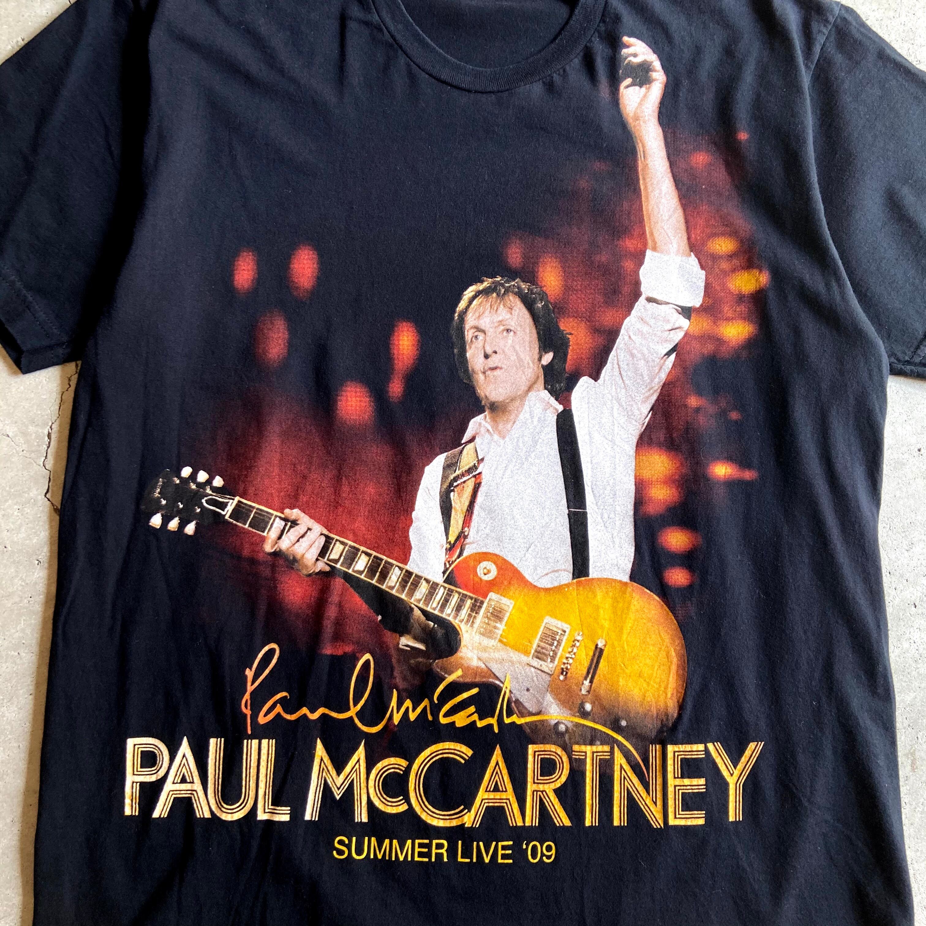 Paul McCartney SUMMER LIVE '09 ポールマッカートニー バンドTシャツ 両面プリント メンズL 古着 黒  ブラック【Tシャツ】【SA21075】 | cave 古着屋【公式】古着通販サイト powered by BASE