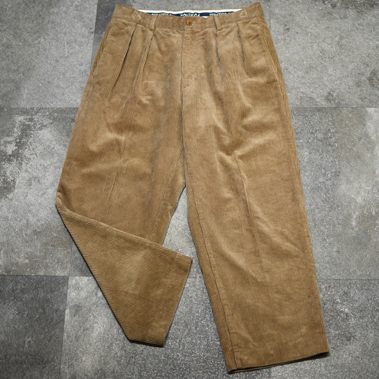 NAUTICA 2tuck corduroy pants camel