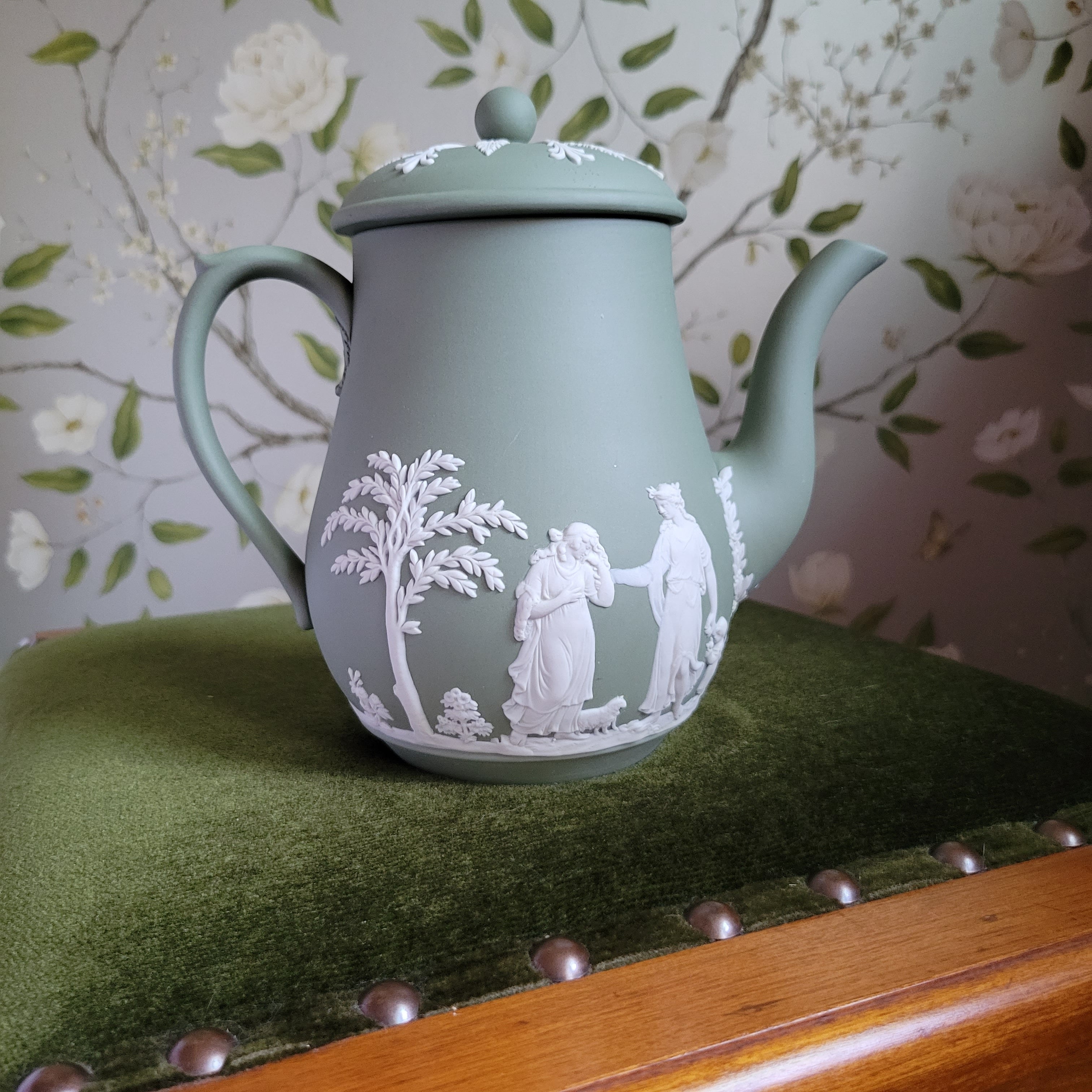 ウェッジウッド　ジャスパーグリーン　ポット ウェッジウッドジャスパーグリーンポット