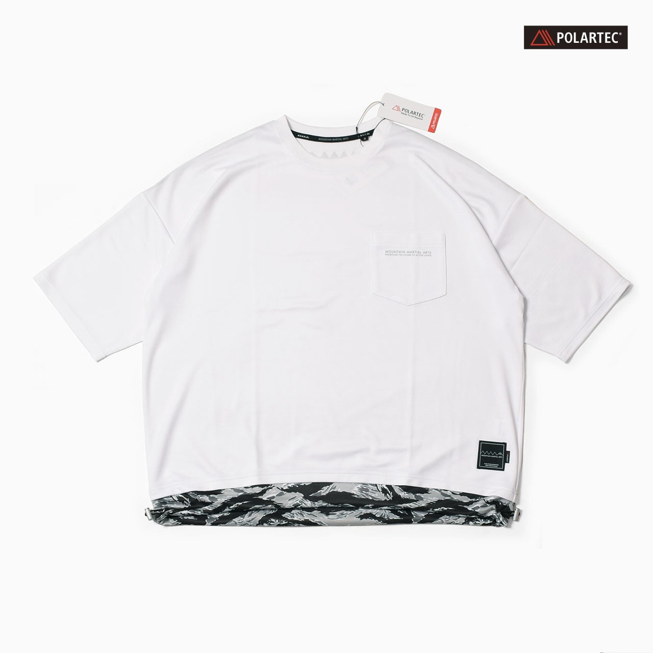 MMA(マウンテンマーシャルアーツ)MMA POLARTEC® Big Pocket Tee -WHITE メンズレディースランニングTシャツ