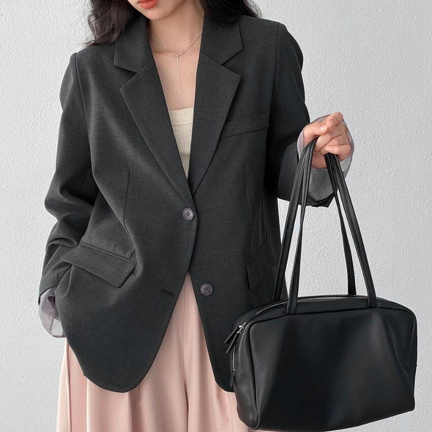 sheer-sleeve tailored jacket　J00455