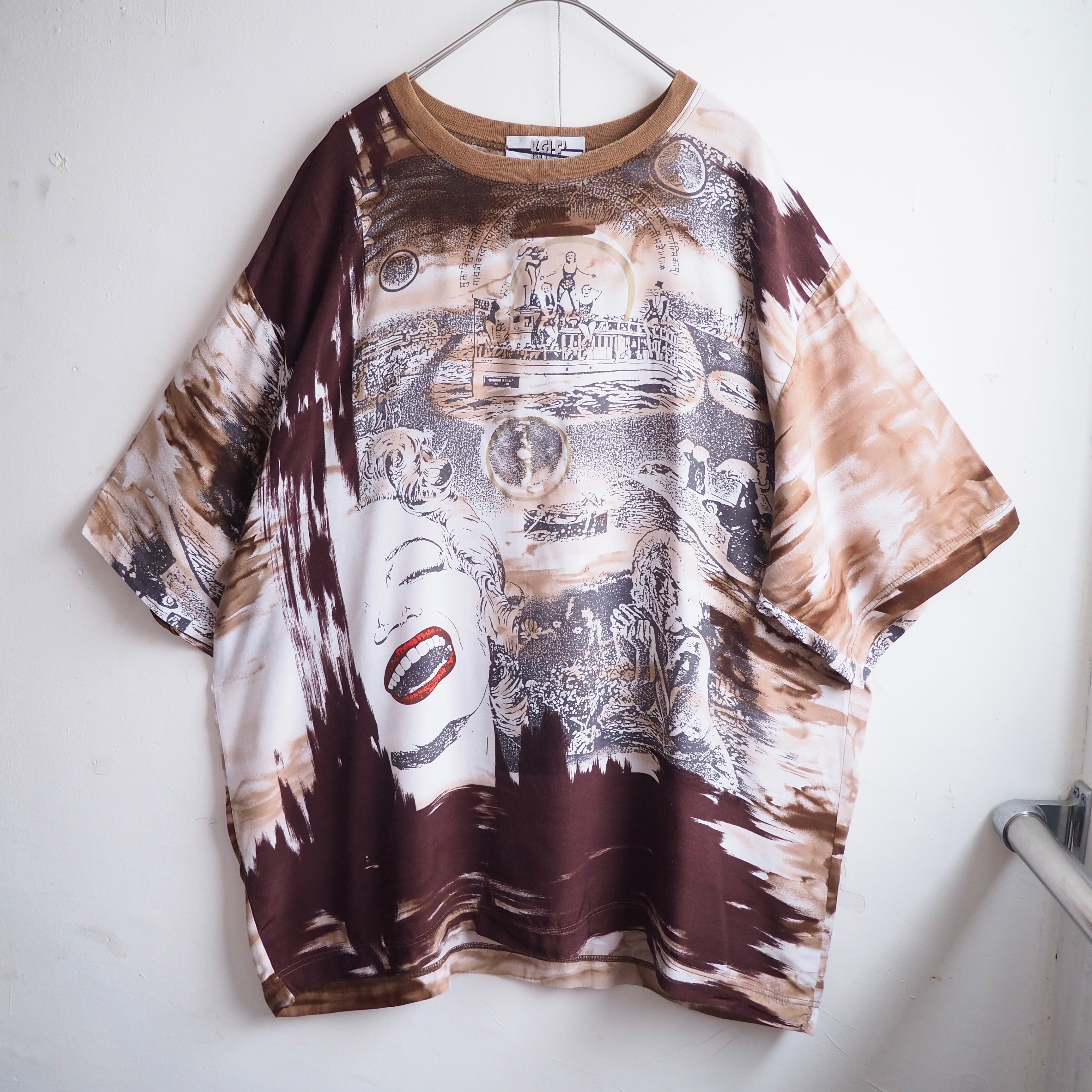 1980 - 90s ” Marilyn Monroe ” Modern Art printed Piece Dyeing vintage loose Rayon Tee