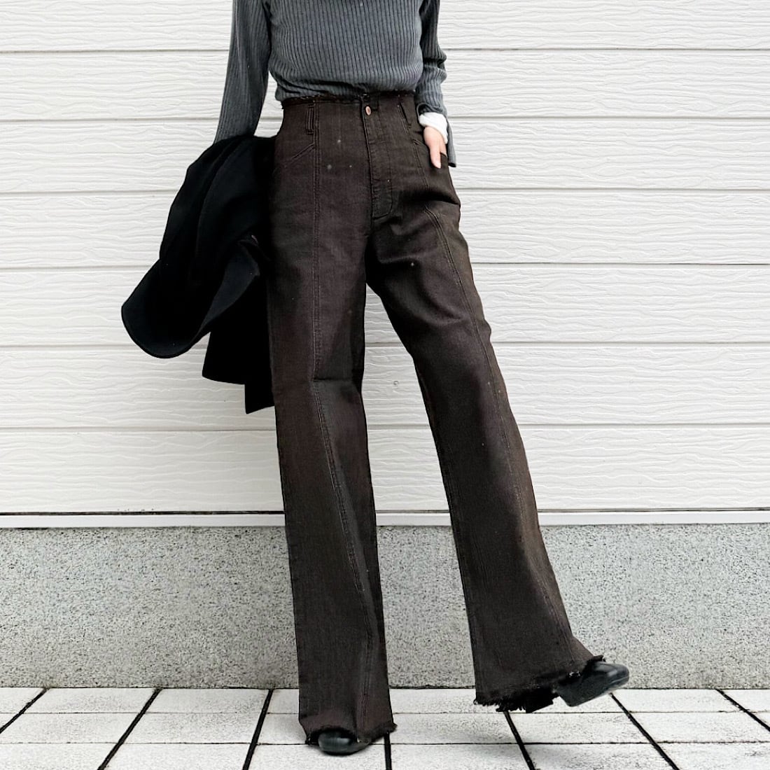 ストレッチデニムワイドパンツ