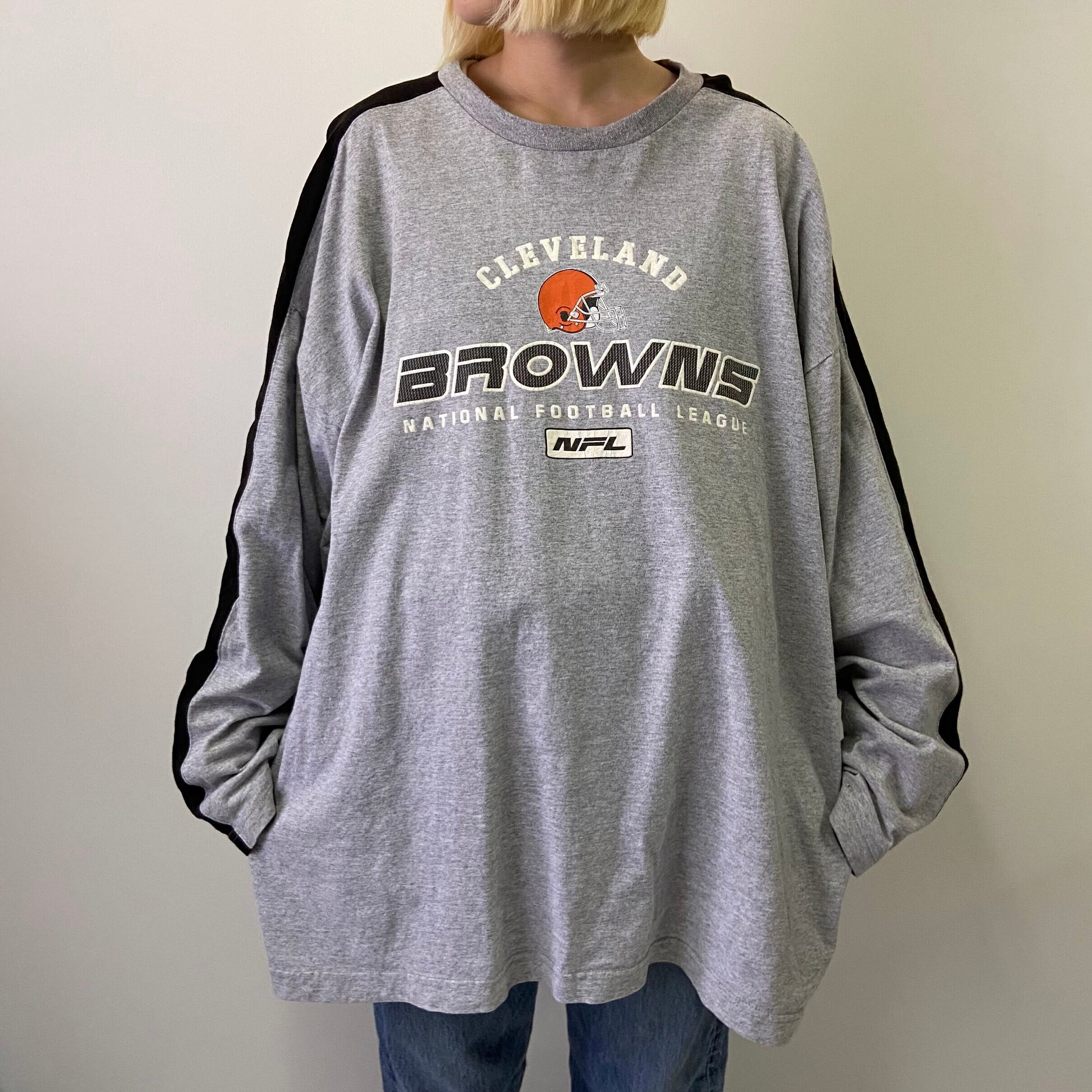 ビッグサイズ NFL Cleveland Browns チーム ロゴプリント 袖ライン