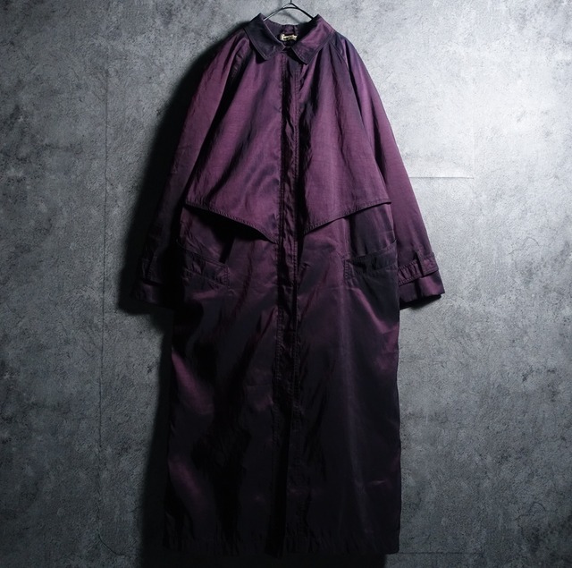“forecaster” Purple Nylon Balmachan Long Coat With Liner