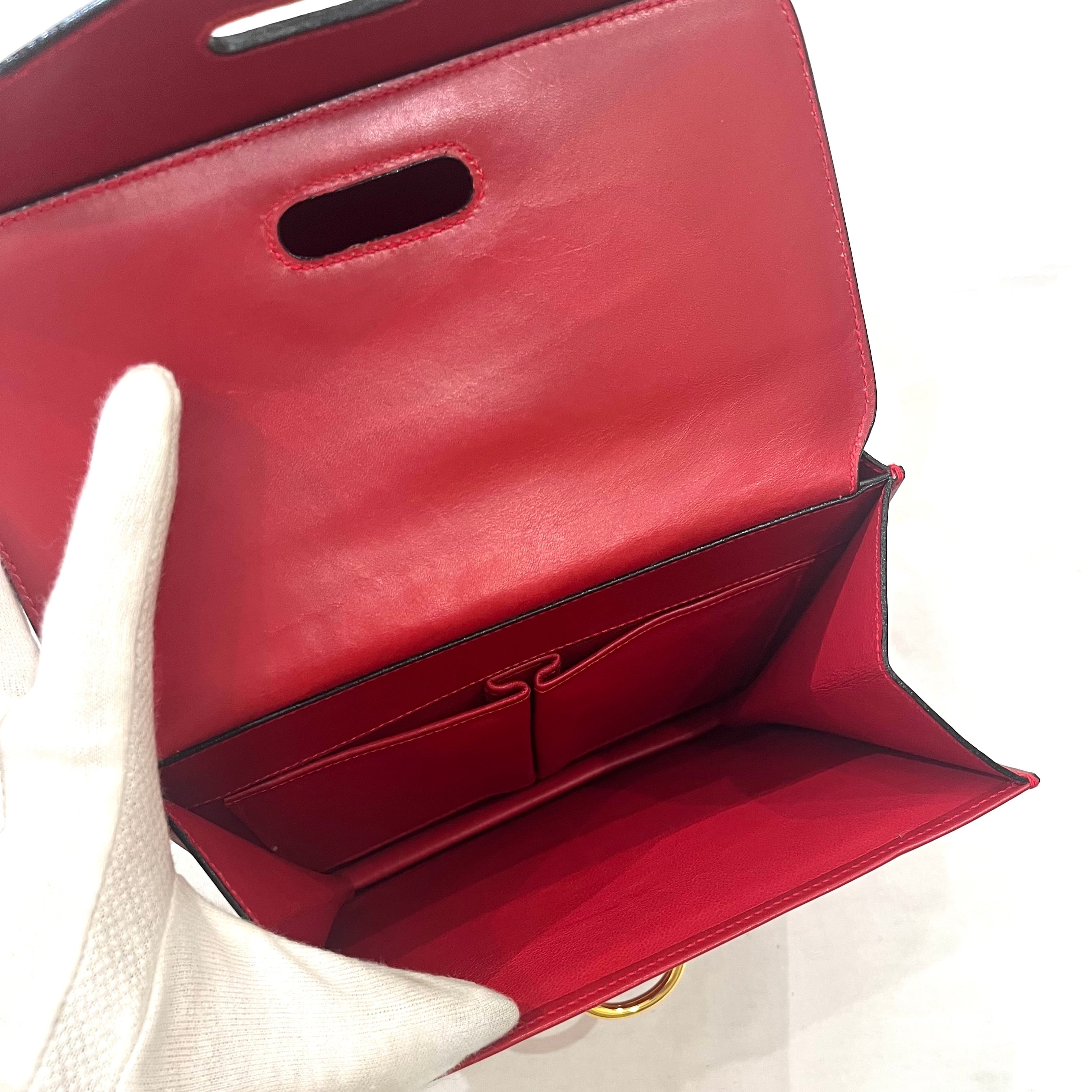 CELINE】2259 セリーヌヴィンテージ二重蓋 Wフラップ レザー