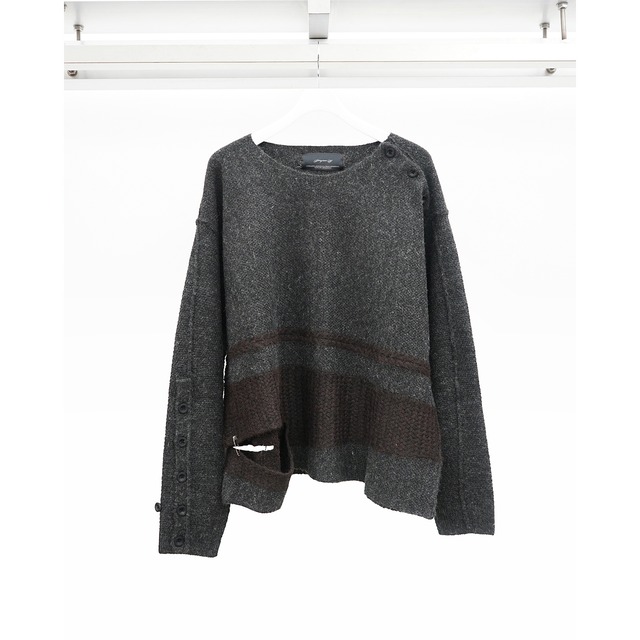 [ Professor.E ](プロフェッサーイー) 26FW-PE-KT-04 Deconstructed Cropped Sweater