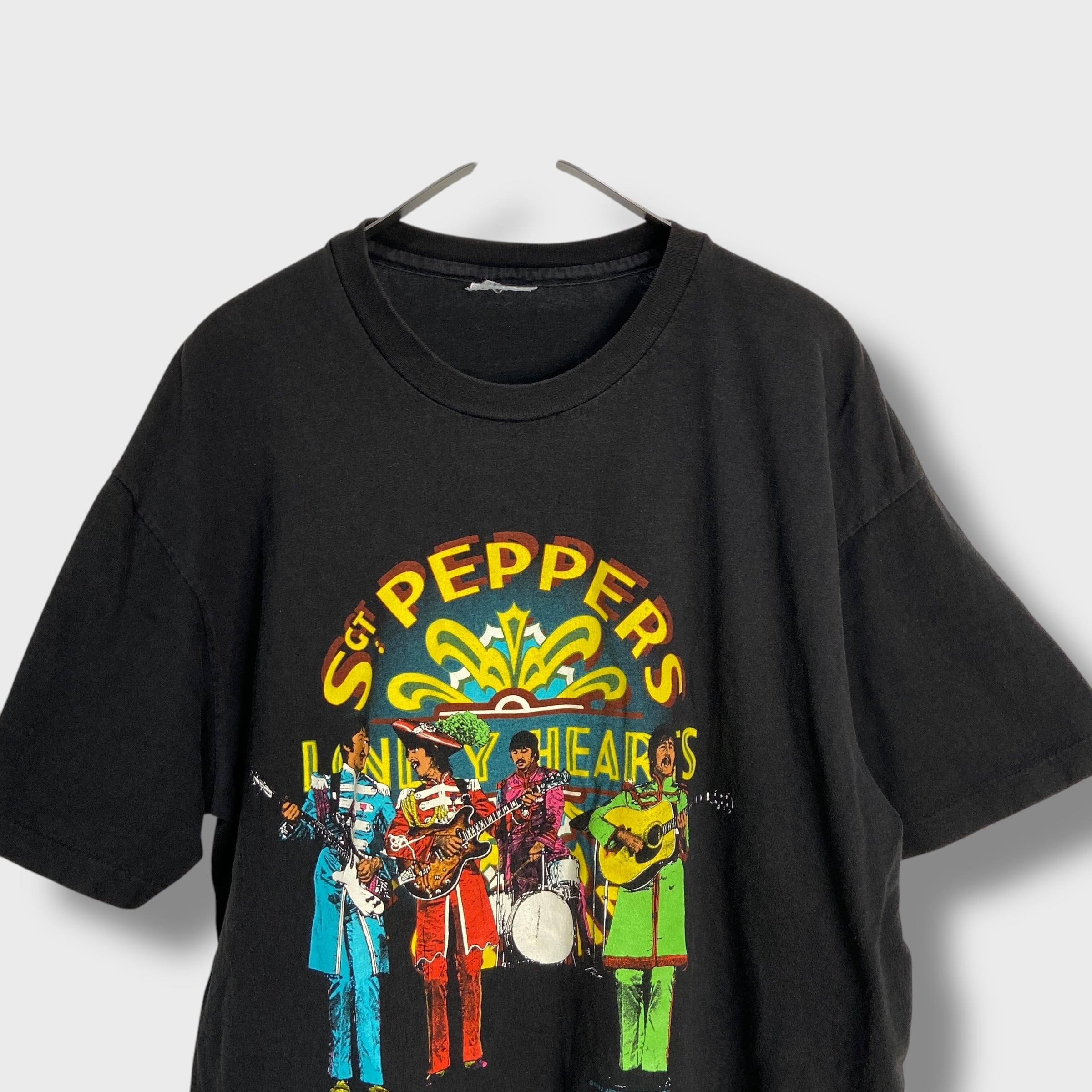ビートルズ　ヴィンテージtシャツ　90s サージェントペパーズ 90s ビートルズ サージェントペパーズ バンドTシャツ バンT 黒 L相当