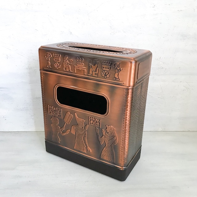 【R-761】銅製ティッシュケース付きゴミ箱