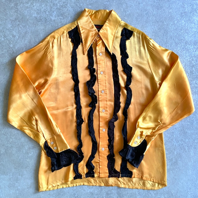 1970s  EXPRESSIONS by CAMPUS  Frill Shirt  L Size16-16.5　G333