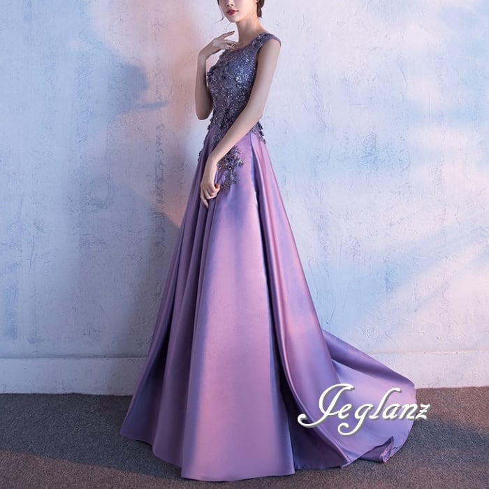 パーティ ドレス ビジュー 背中開き 編み上げ ショート/イブニング(M8725)ζ