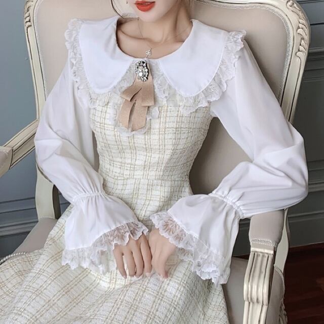 ଘ ଓピンクビジューリボン ガーリーツイード量産型ワンピースଘ ଓ Princesshyatt 量産 型地雷系原宿系パンクストリートブラック韓国系厚底リュック