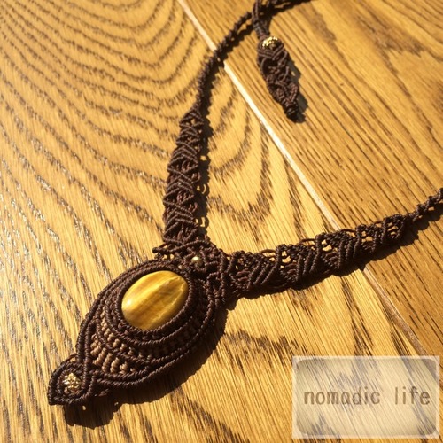No.21//Tiger-eye necklace from India【made-to-order】