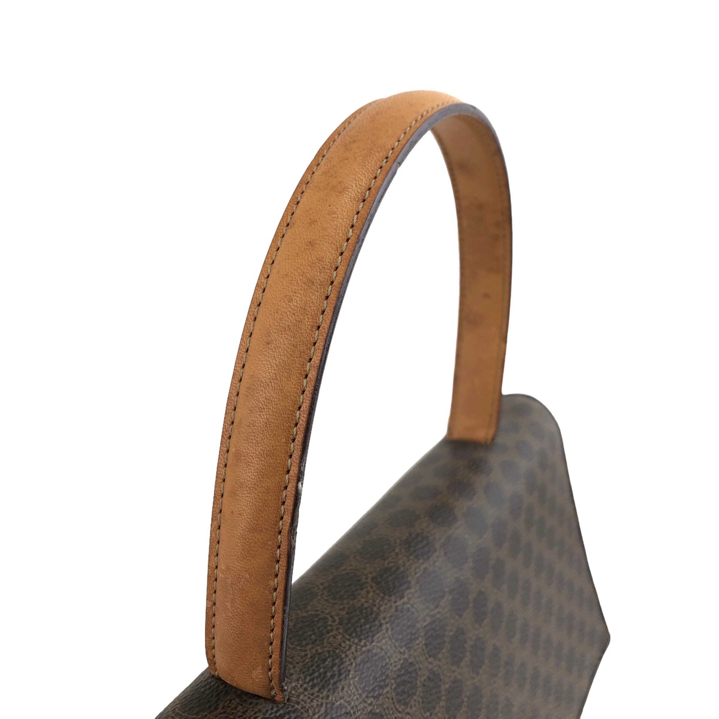 CELINE セリーヌ マカダム ハンドバッグ ブラウン ガンチーニ vintage