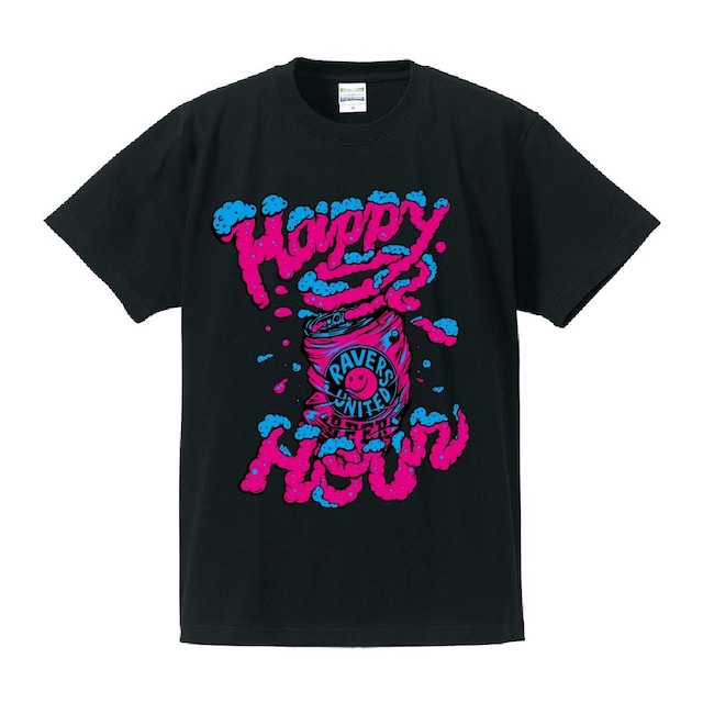 RAVERS UNITED Happy Hour Tee【Black × Pink】