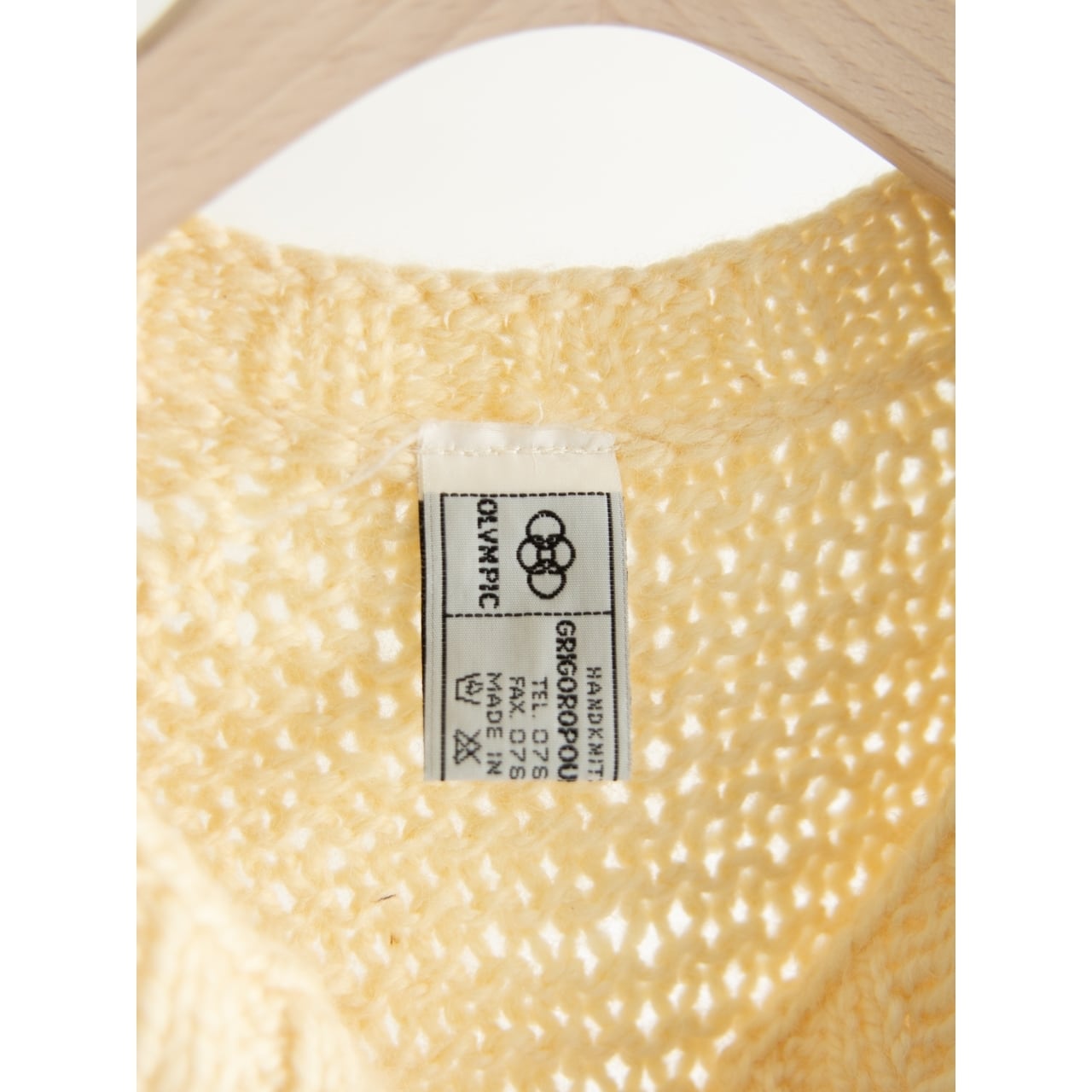 【GRIGORPOPULOS PETROS】Made in Greece 70-80's Wool Hand Knit Cardigan(ギリシャ製 ハンドニットウールカーディガン)