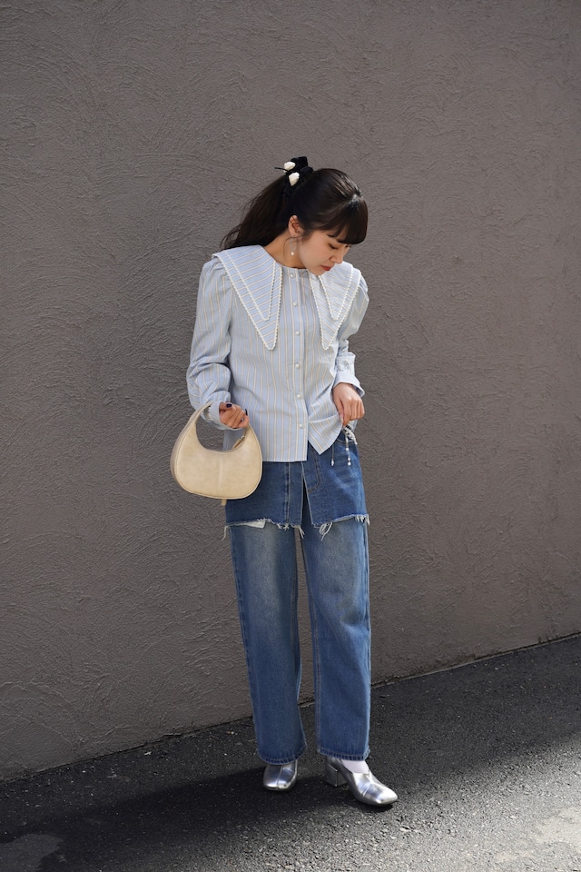 DAWN STRIPE DOUBLE COLLAR SHIRT