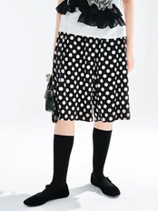 ●Imakokoni　ブラックカラードット柄ワイドレッグパンツ　No.203-234091