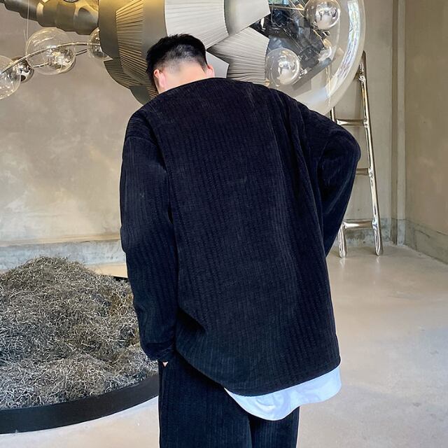 予約販売】メンズ セットアップ 上下 パンツ Vネック 長袖 お洒落 厚手