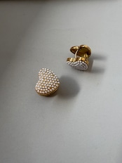 ドットパールハートピアス
