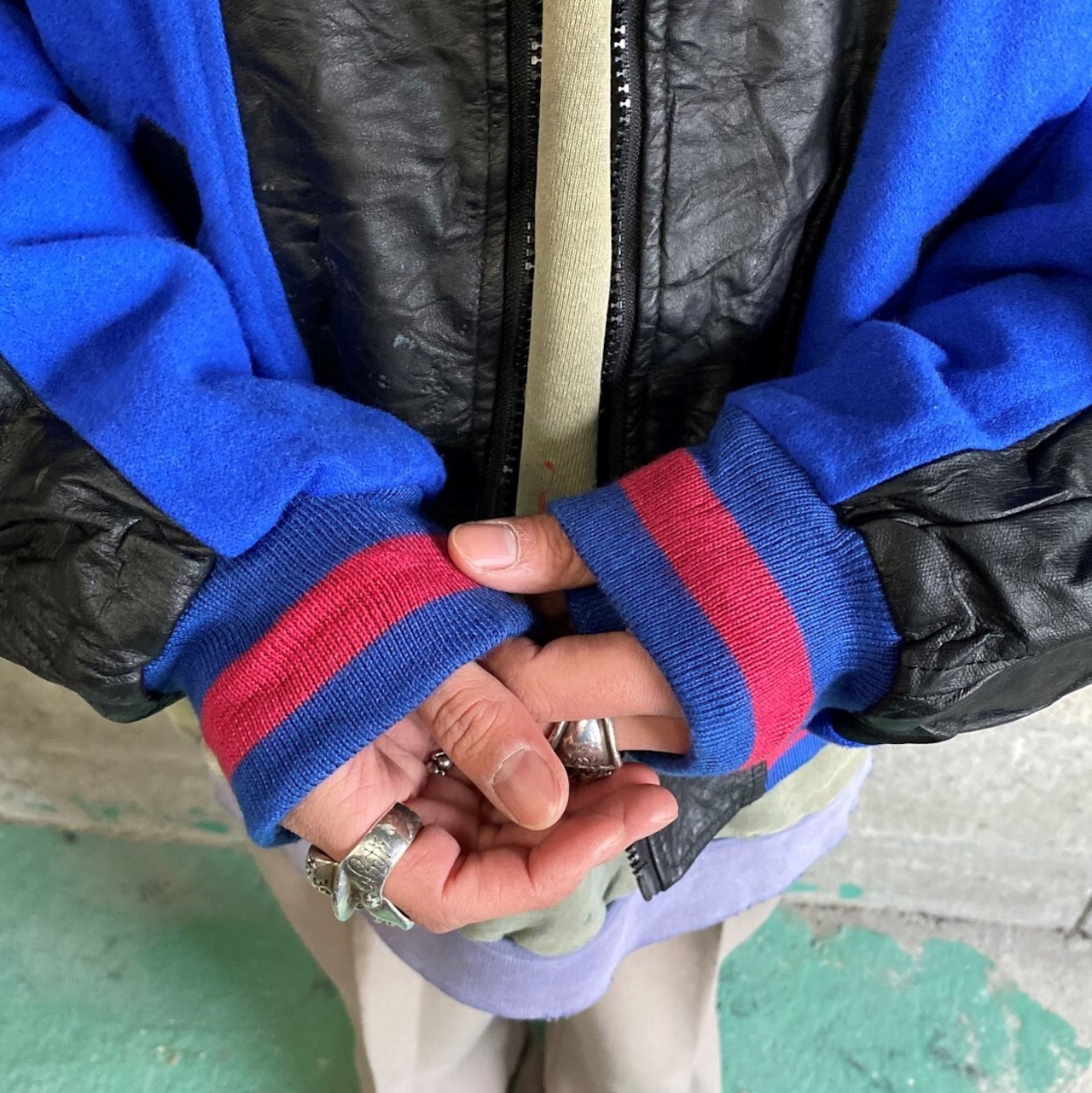 90s MTV レザージャケット スタジャン 革ジャケ XL相当 90年代 あッ 