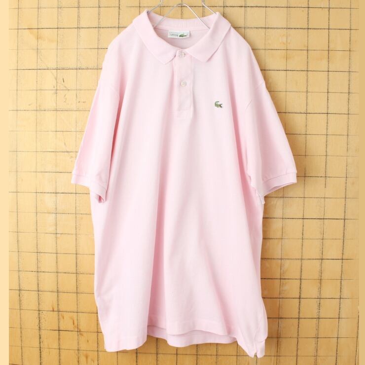 70s 80s フランス製 フレンチラコステ Lacoste 半袖 ポロシャツ ピンク