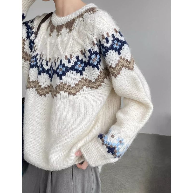 ノルディック柄オーバーサイズニット 202260