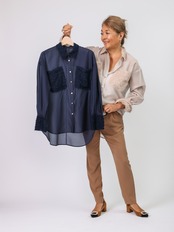 BRAHMIN(ラメジャガードシアーブラウス）