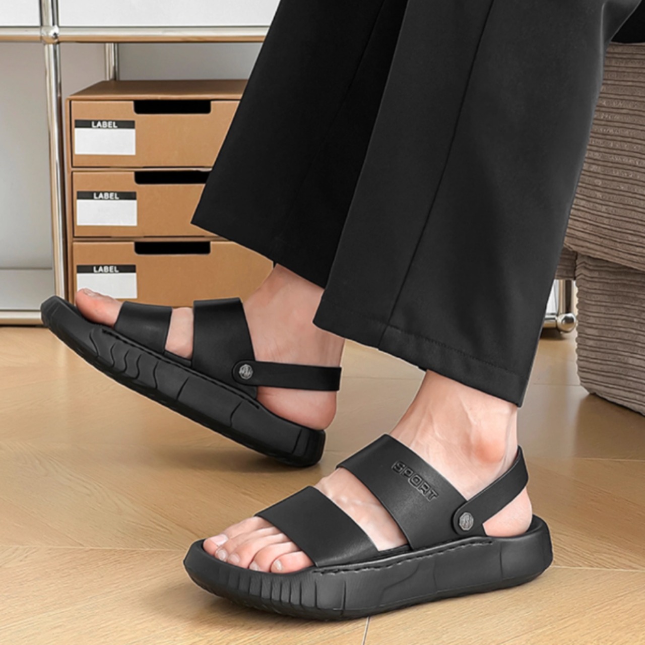 レザーハイエンドサンダル  S0127