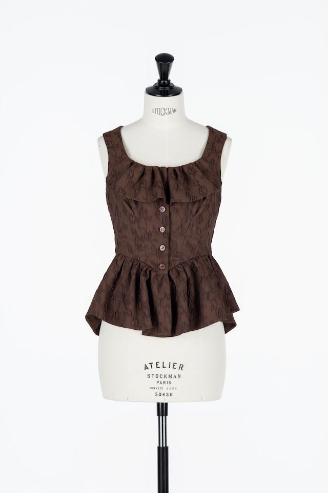 【25AW】FETICO フェティコ / Floral jacquard bustier top