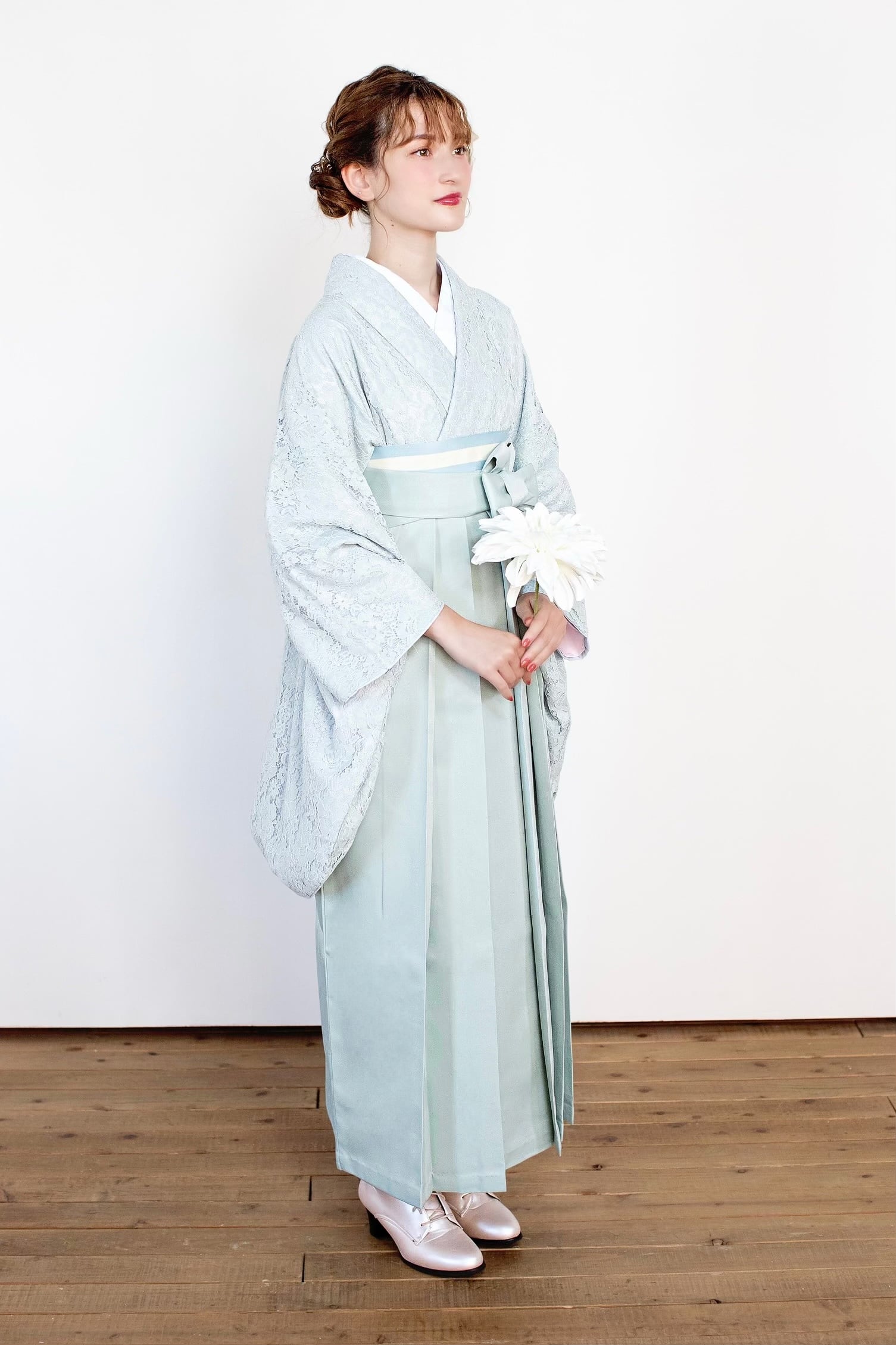 かわいい袴 ミント 袴 水色 小学生 Kimono Sienne 卒業式袴 3点セット
