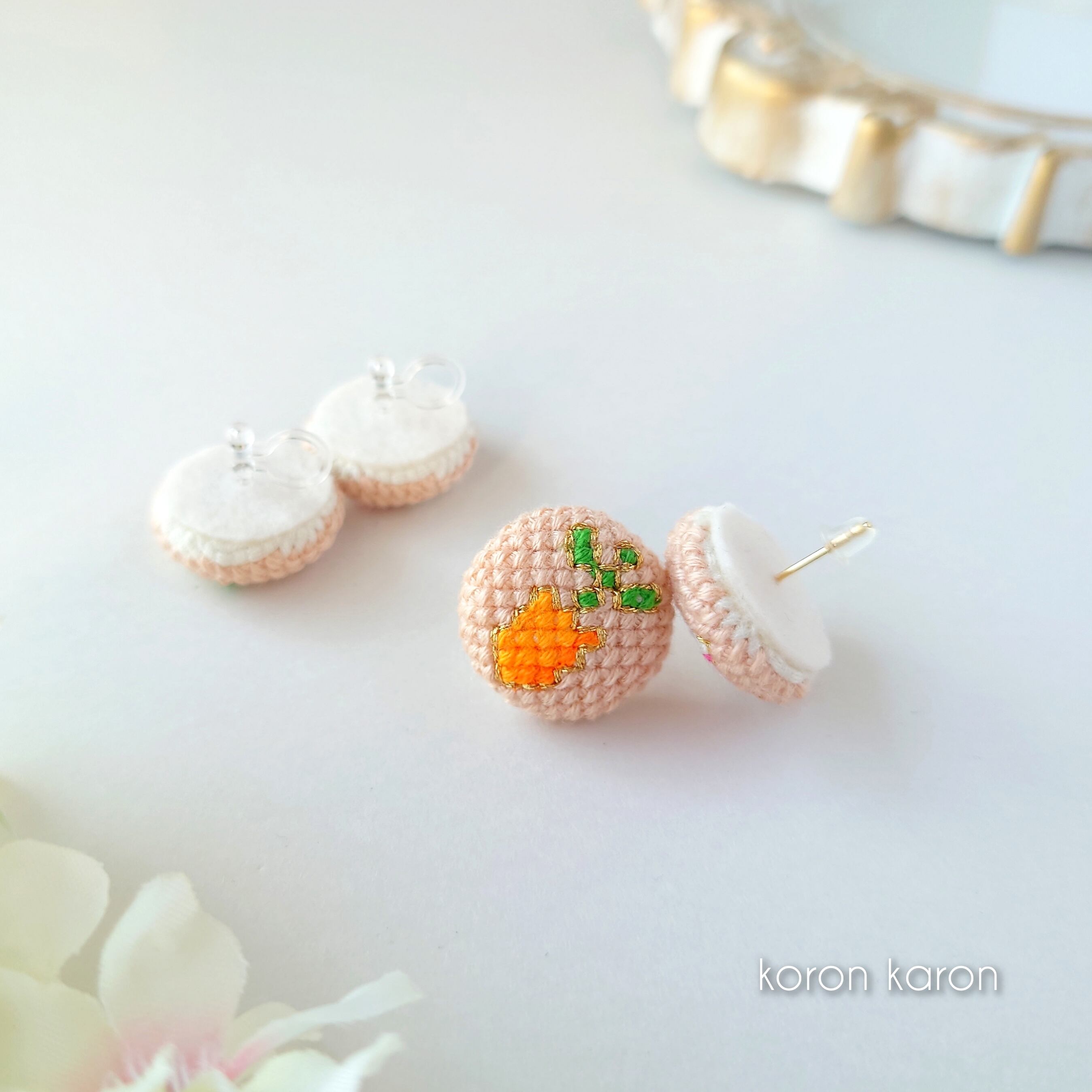 白ウサギ×にんじん〚ピアスorノンホールピアス〛 | コロン華ロン-koron